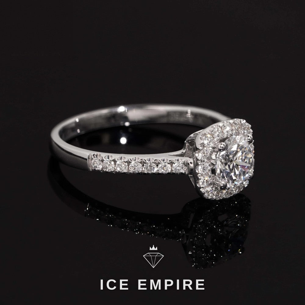 Iced Out 18K Gold Lab Grown Diamond Engagement Ring