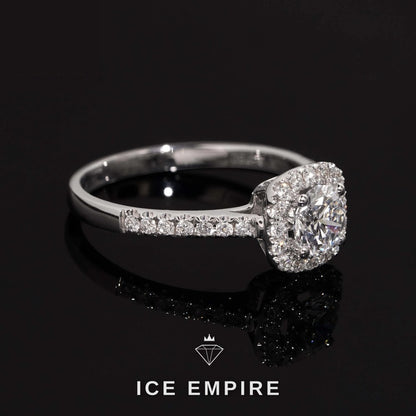Iced Out 18K Gold Lab Grown Diamond Engagement Ring