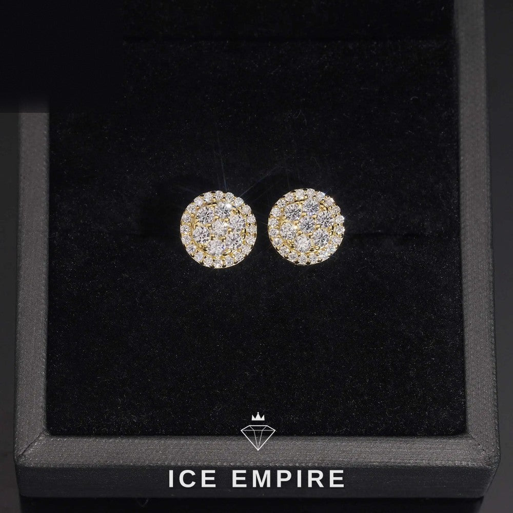 Iced Out Baguette Rose Gold Plated Moissanite Stud Earrings