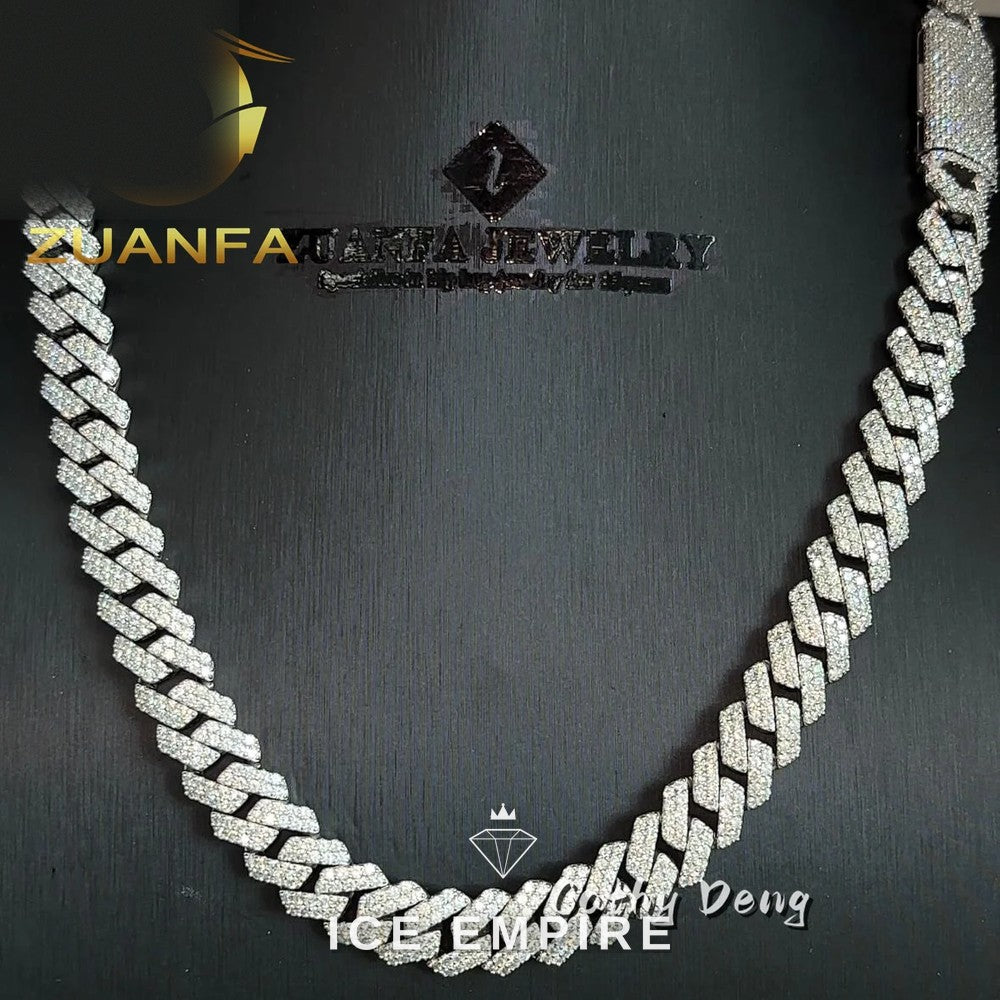 Iced Out Rose Gold Plated Moissanite Cuban Chain