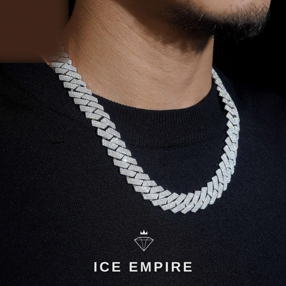 Iced Out Rose Gold Plated Moissanite Cuban Chain