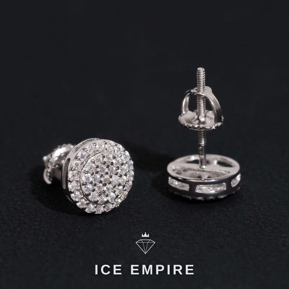 Iced Out 14K Gold Moissanite Stud Earrings