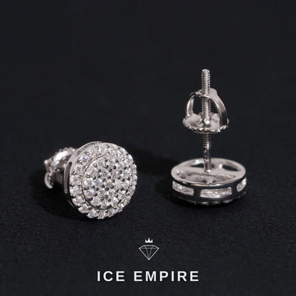 Iced Out 14K Gold Moissanite Stud Earrings