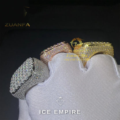 Iced Out Baguette Rose Gold Plated Moissanite Ring