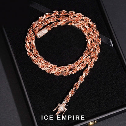 Iced Out Rose Gold Plated Moissanite Cuban Chain