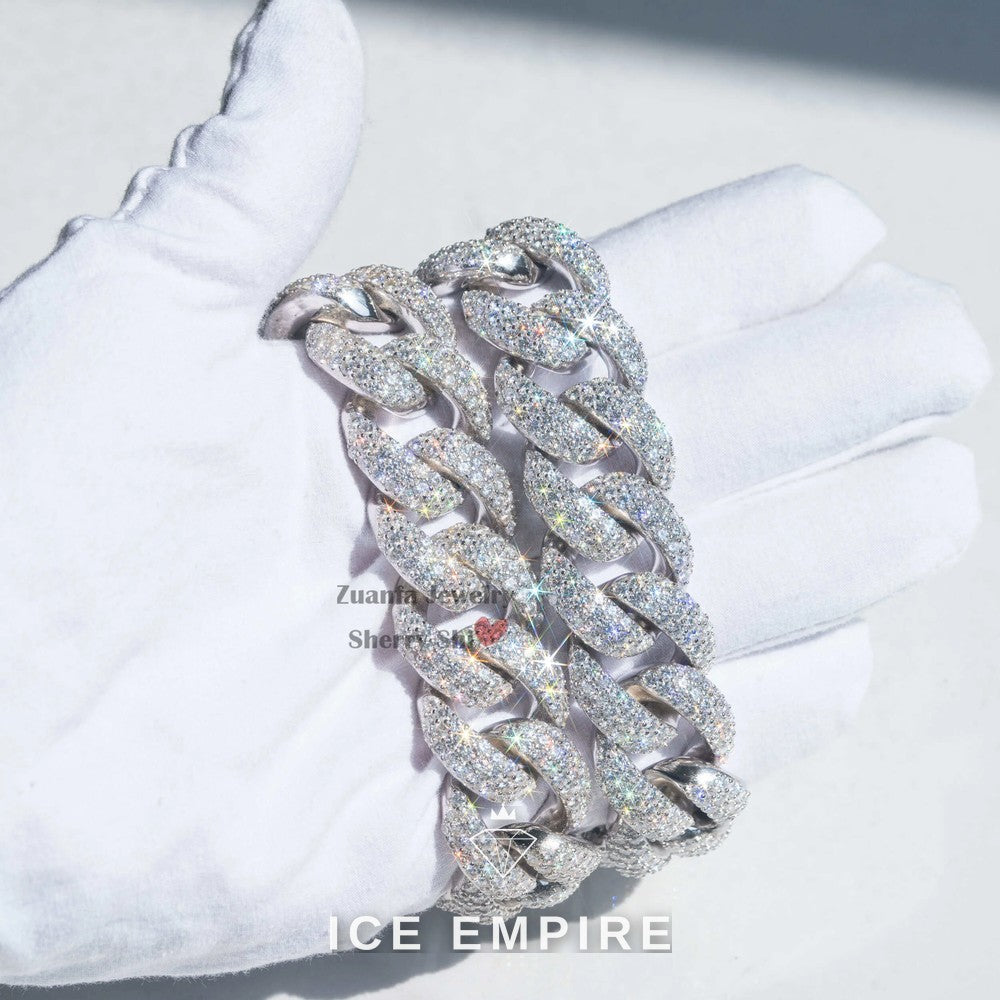Iced Out Gold Plated Moissanite Cuban Chain