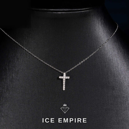 Iced Out Cross 925 Silver Lab Grown Diamond Pendant