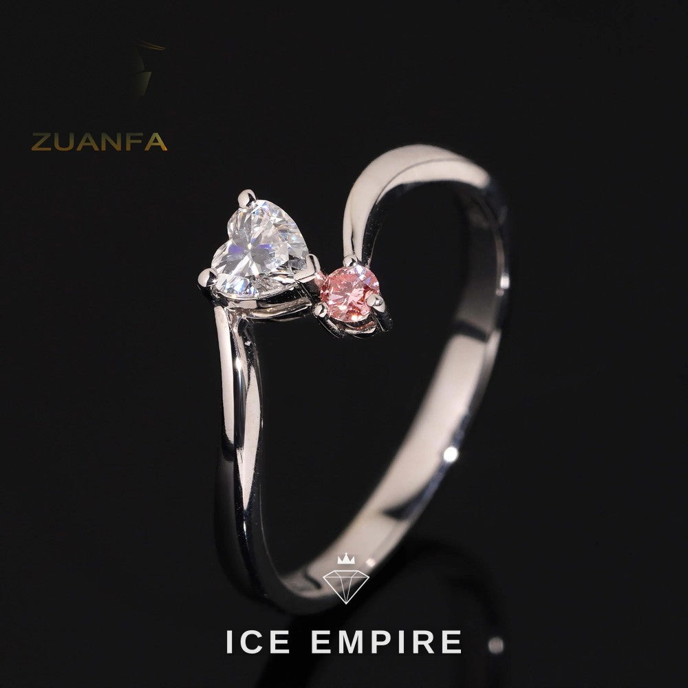 Iced Out Heart Gold Plated Lab Grown Diamond Wedding Band