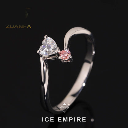 Iced Out Heart Gold Plated Lab Grown Diamond Wedding Band