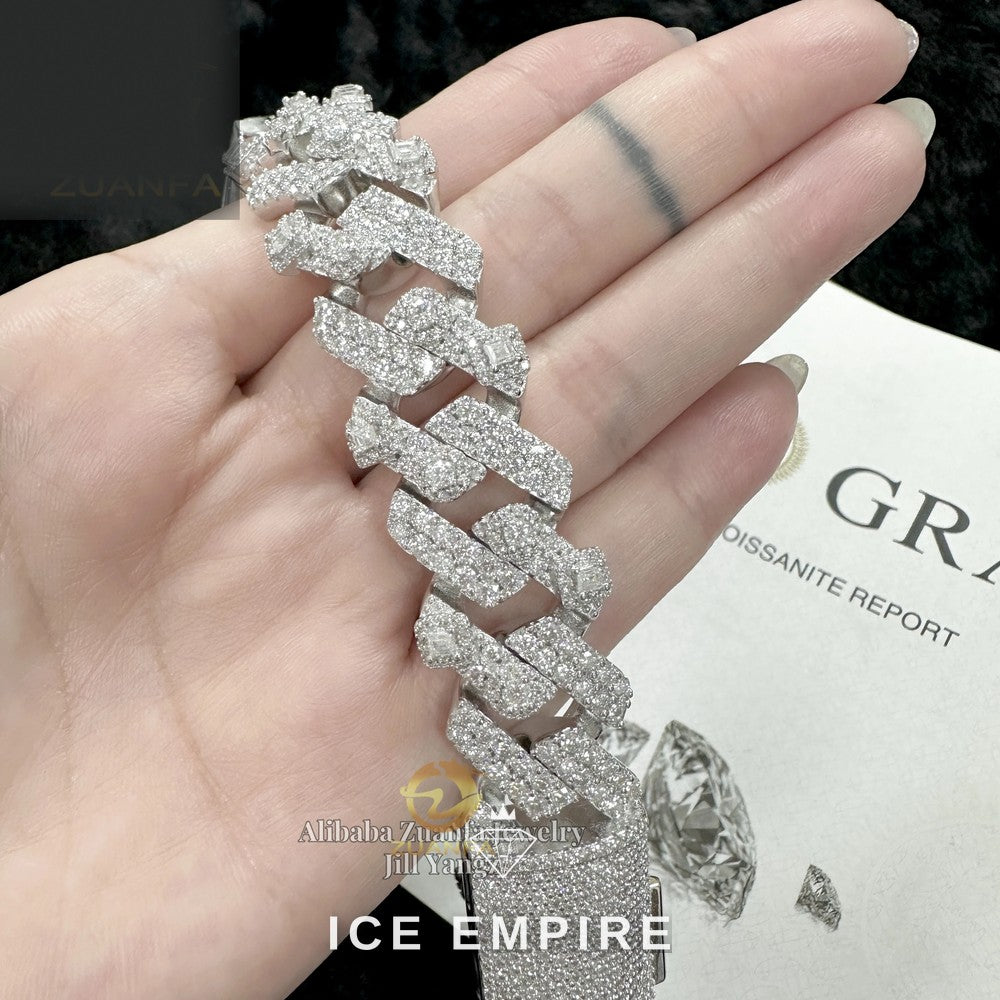 Iced Out Rose Gold Plated Moissanite Cuban Chain