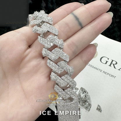 Iced Out Rose Gold Plated Moissanite Cuban Chain