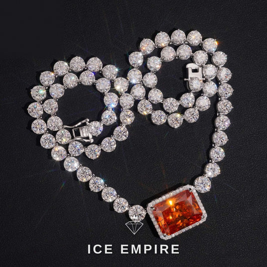 Iced Out Rose Gold Plated Moissanite Cuban Chain