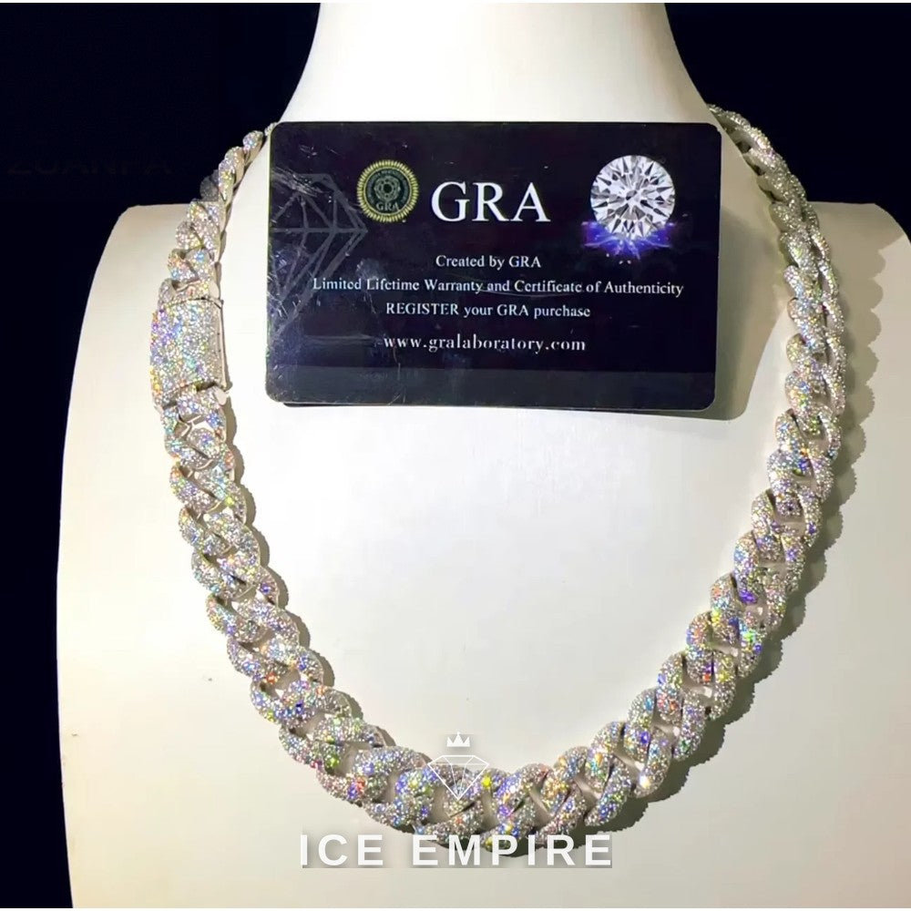 Iced Out Rose Gold Plated Moissanite Cuban Chain
