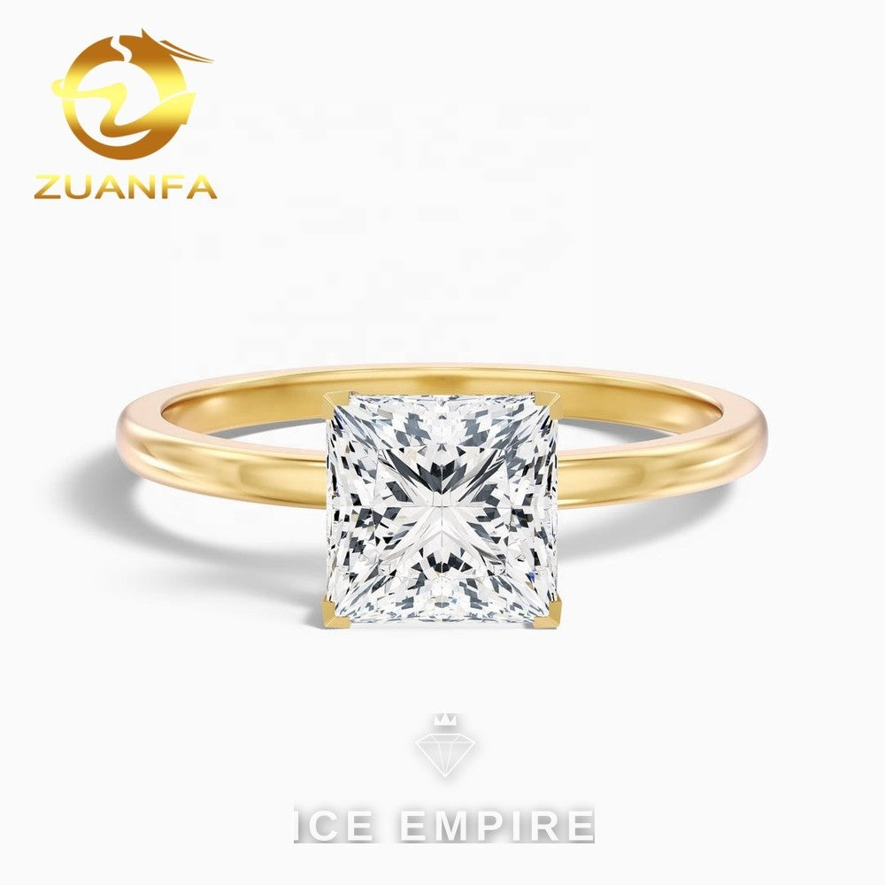 Iced Out 14K Gold Lab Grown Diamond Engagement Ring