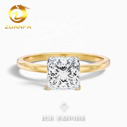 Iced Out 14K Gold Lab Grown Diamond Engagement Ring