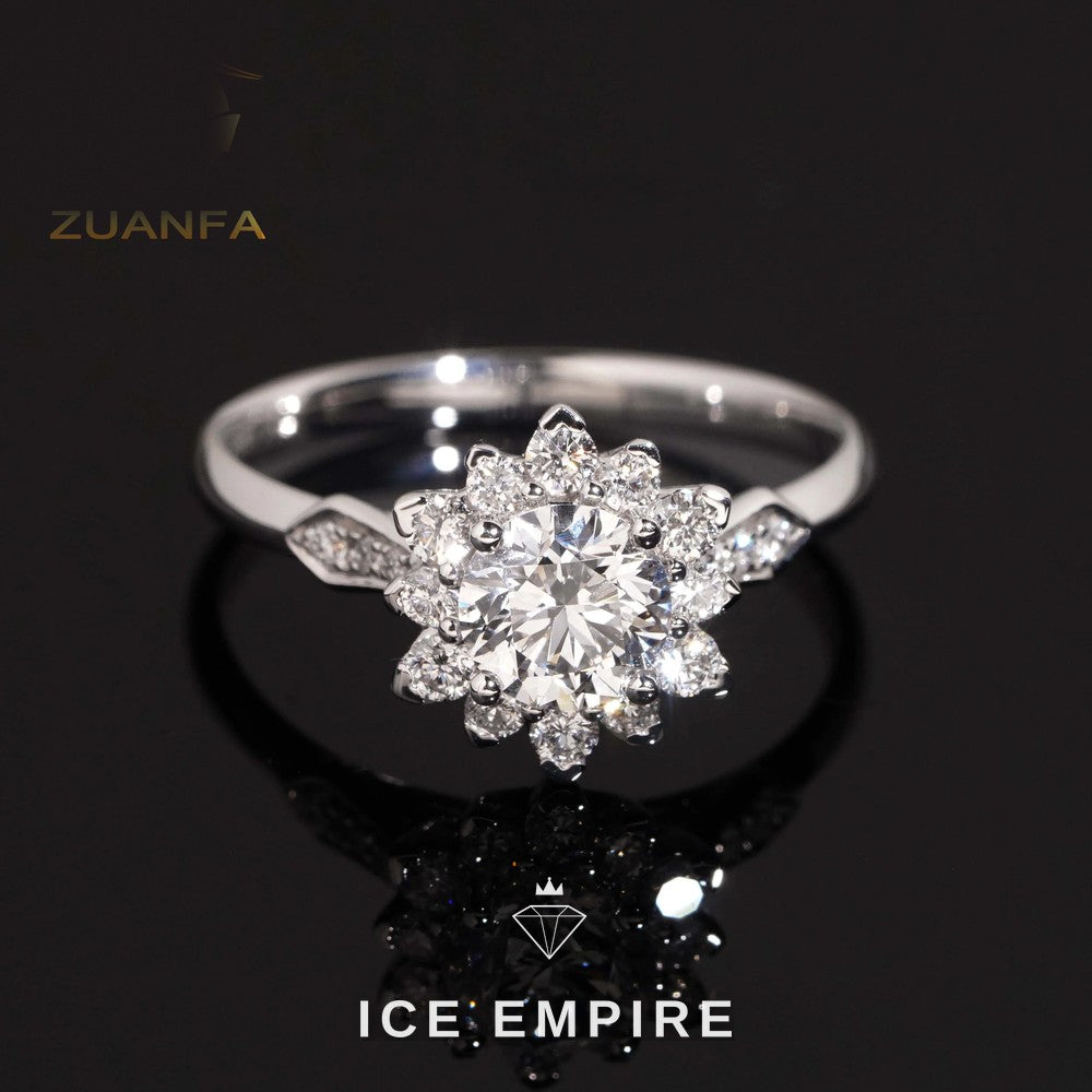 Iced Out 18K Gold Lab Grown Diamond Wedding Band