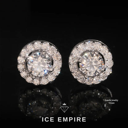 Iced Out 925 Silver Moissanite Earrings