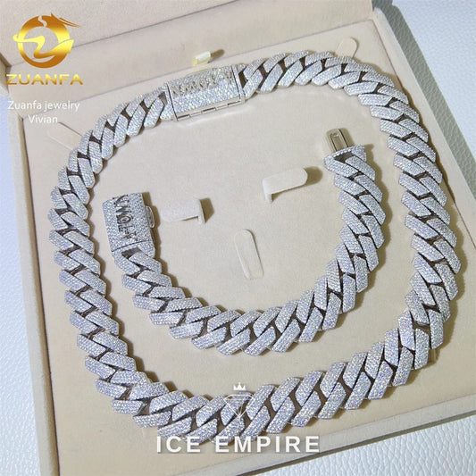 Iced Out Rose Gold Plated Moissanite Cuban Chain