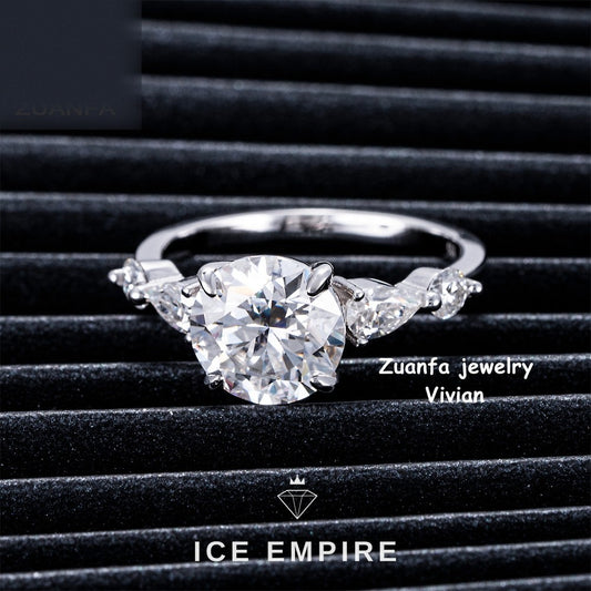 Iced Out 925 Silver Moissanite Ring