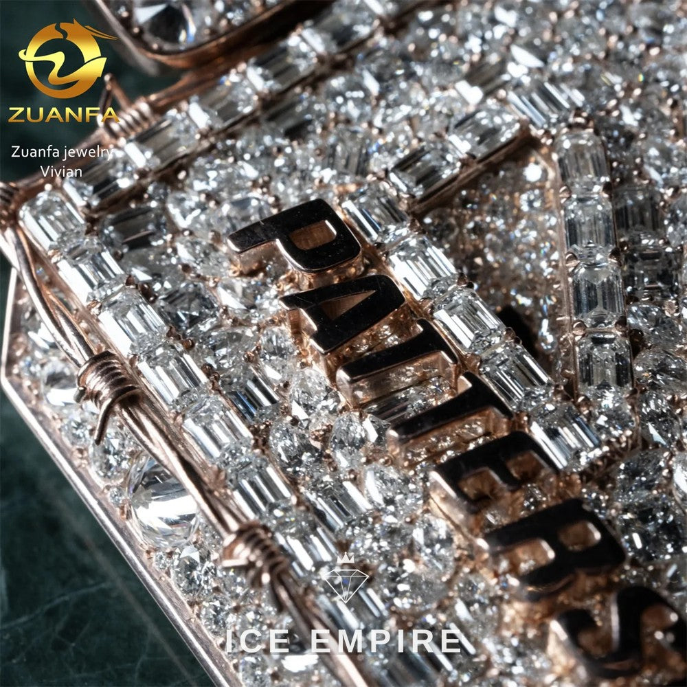 Iced Out Cross Gold Plated Moissanite Pendant