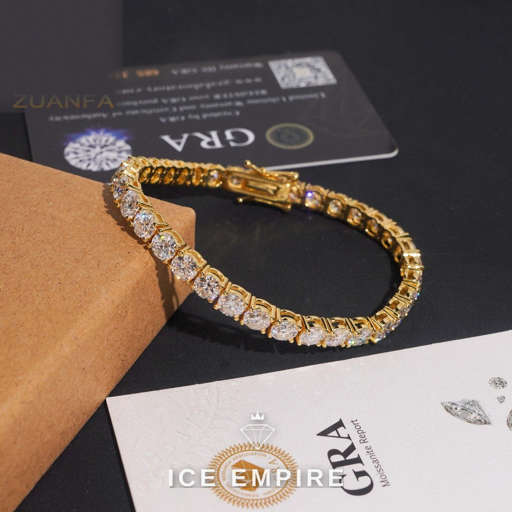 Iced Out 925 Silver Moissanite Tennis Bracelet