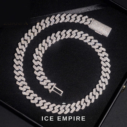 Iced Out 925 Silver Moissanite Cuban Chain