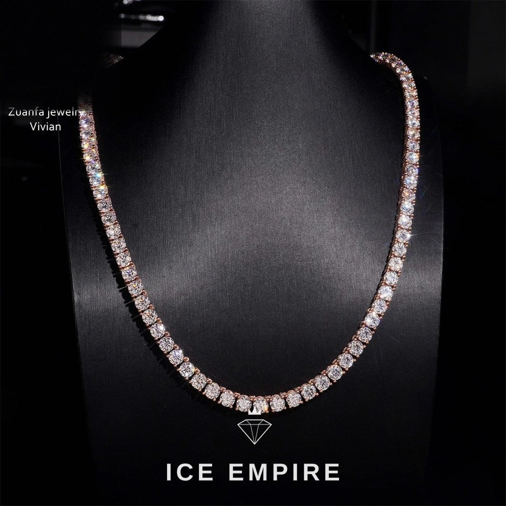 Iced Out Rose Gold Plated Moissanite Cuban Chain