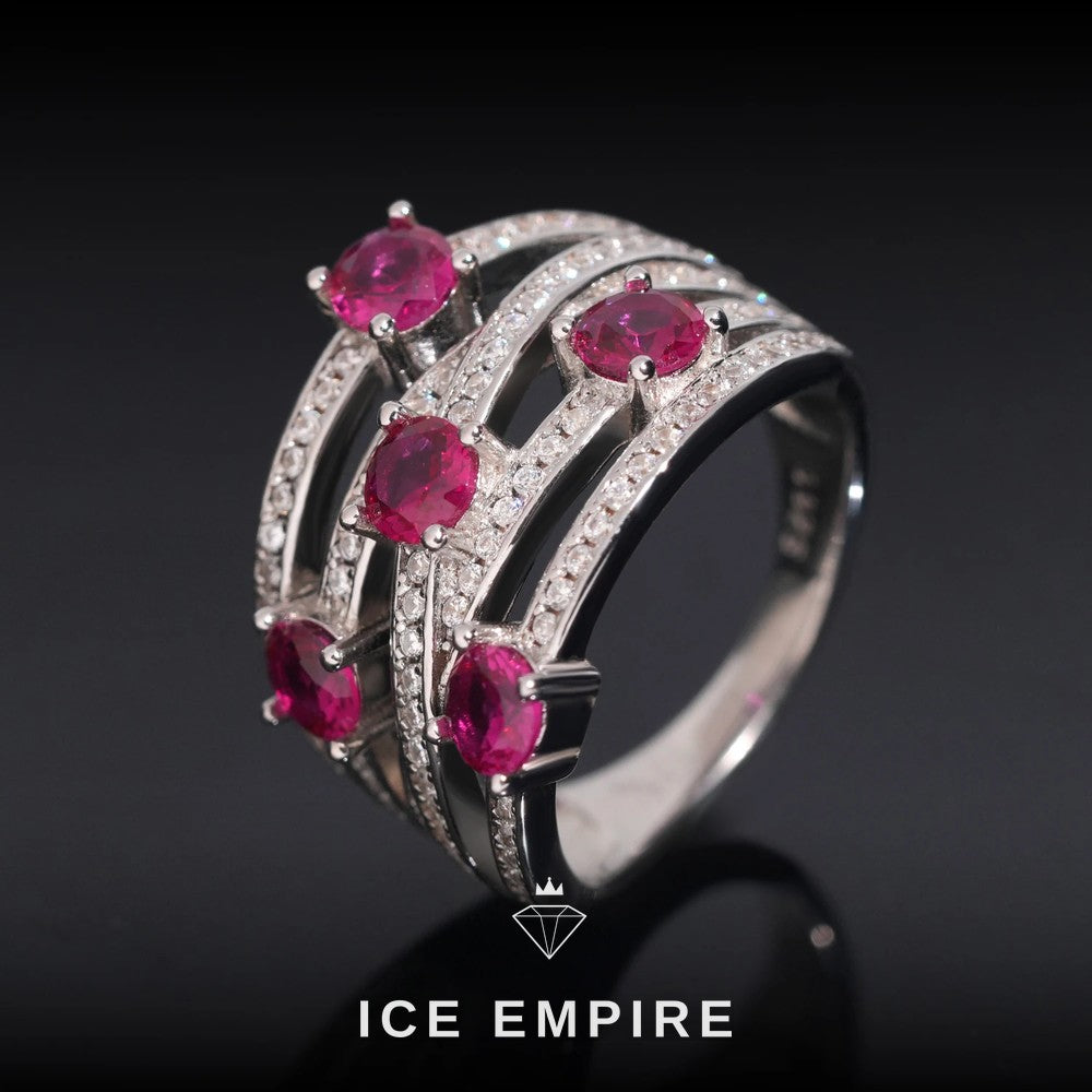 Iced Out 925 Silver Moissanite Ring