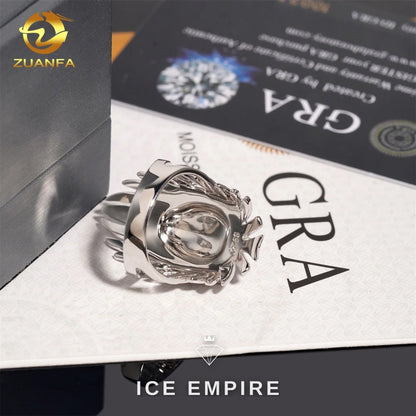 Iced Out 925 Silver Moissanite Ring