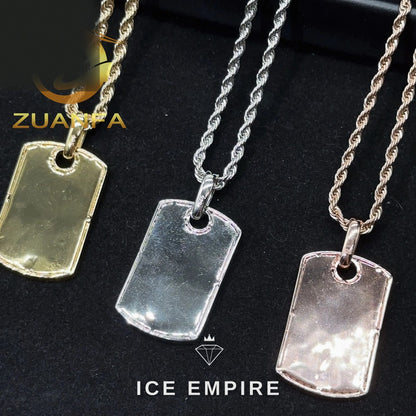 Iced Out Cross 925 Silver Moissanite Rope Chain