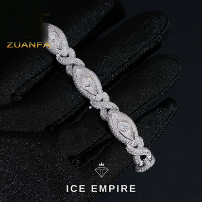 Iced Out 925 Silver Moissanite Cuban Chain