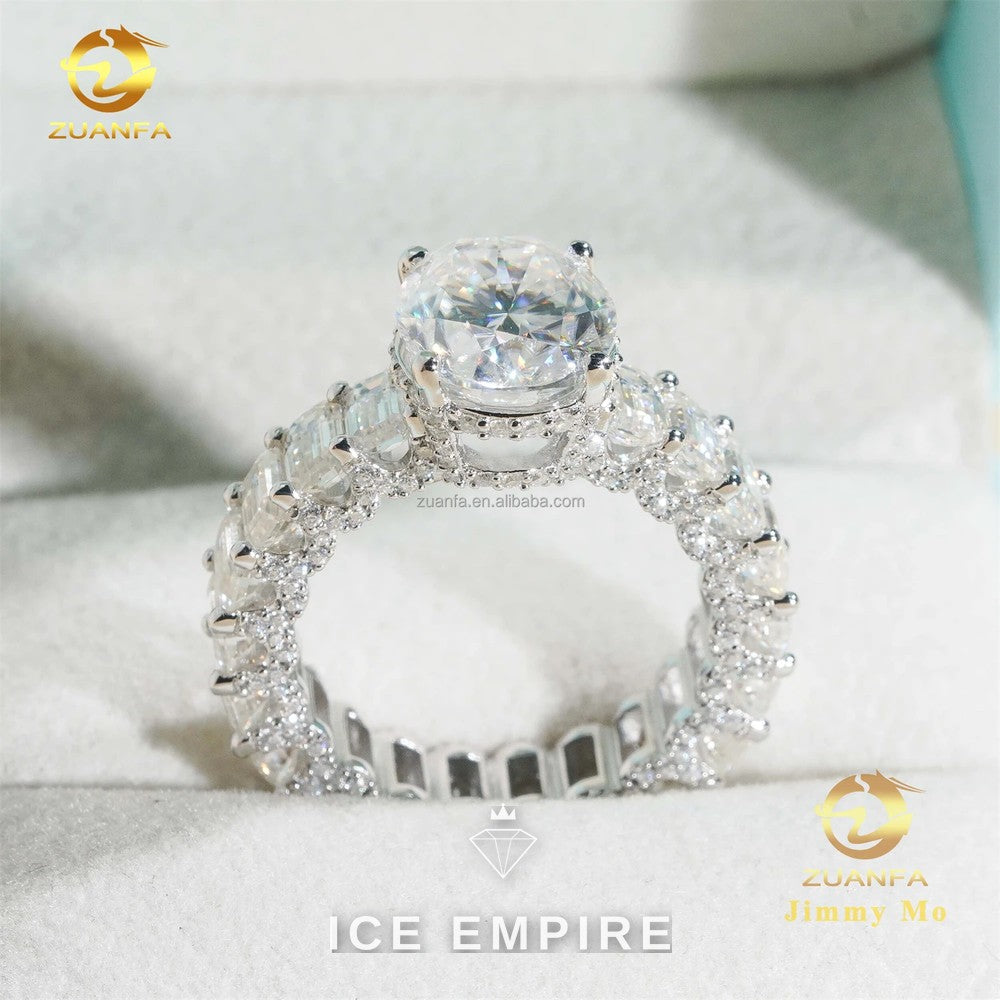 Iced Out 925 Silver Moissanite Ring