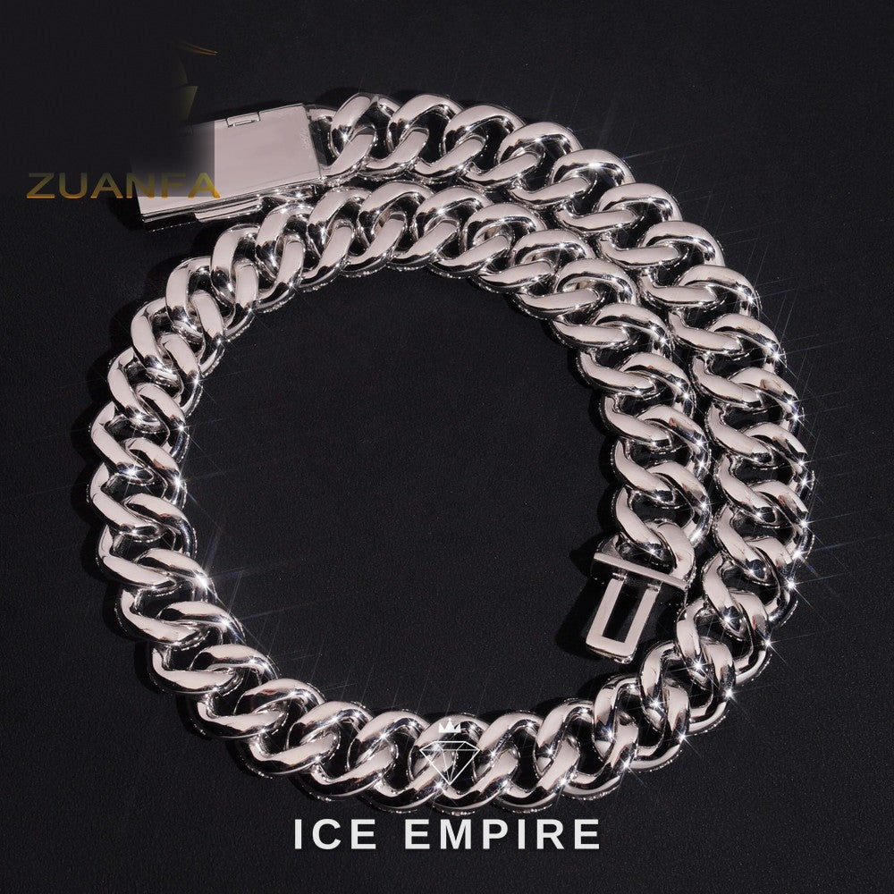Iced Out Rose Gold Plated Moissanite Cuban Chain