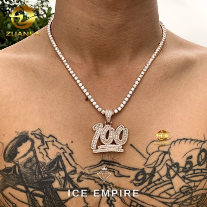 Iced Out Baguette Rose Gold Plated Pendant