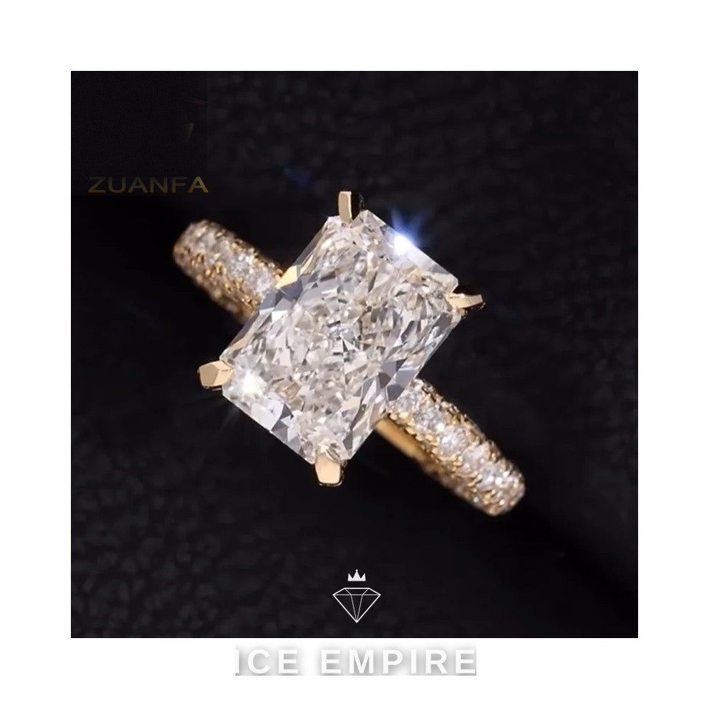 Iced Out Gold Plated Lab Grown Diamond Wedding Band