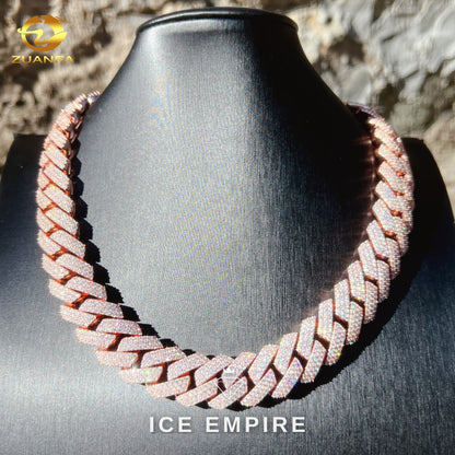 Iced Out Rose Gold Plated Moissanite Cuban Chain