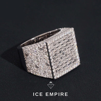 Iced Out Rose Gold Plated Moissanite Ring