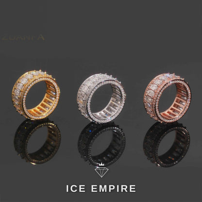 Iced Out 925 Silver Moissanite Ring