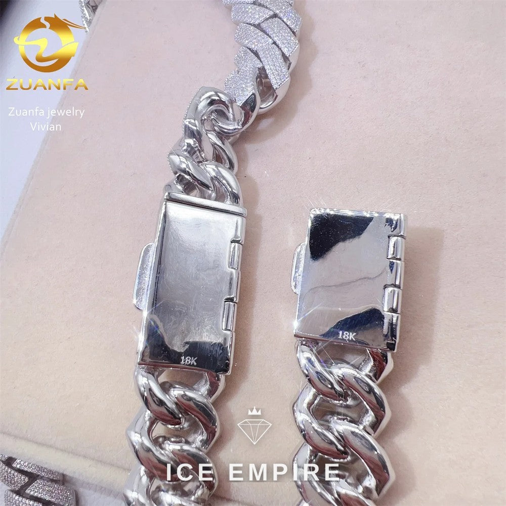 Iced Out Rose Gold Plated Moissanite Cuban Chain