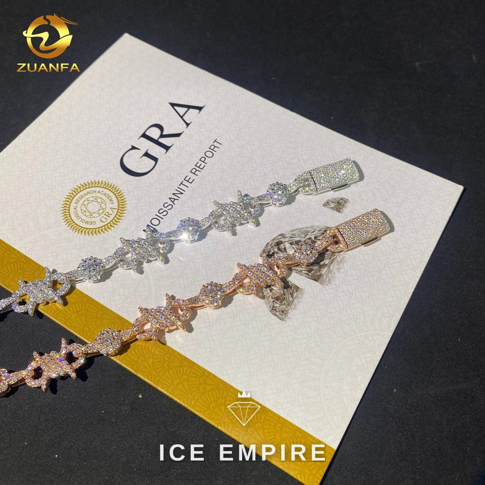 Iced Out 925 Silver Moissanite Cuban Chain