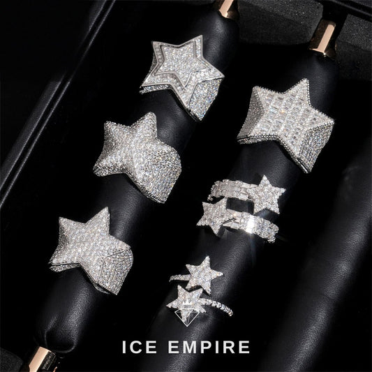 Iced Out Baguette 925 Silver Moissanite Ring
