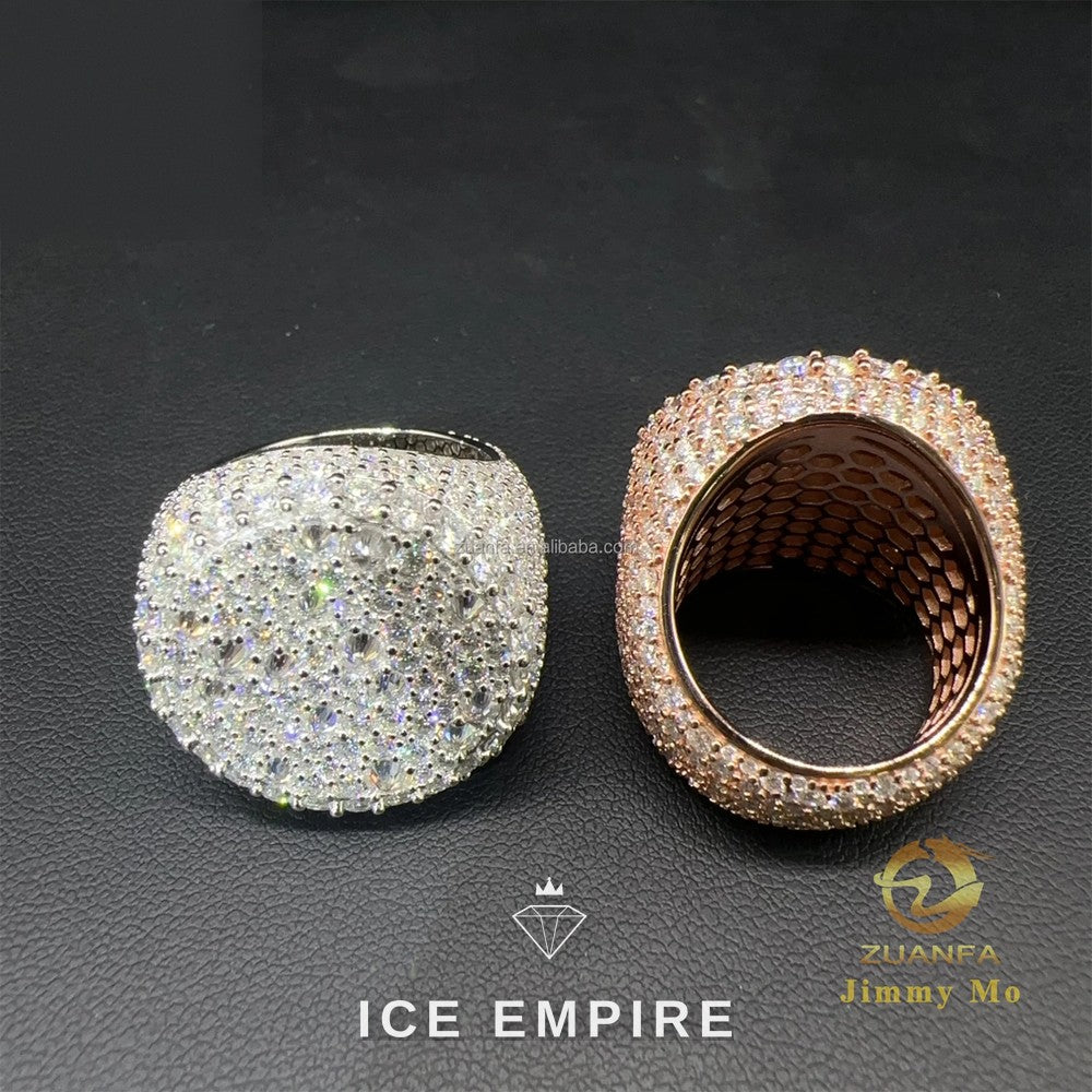 Iced Out 925 Silver Moissanite Ring