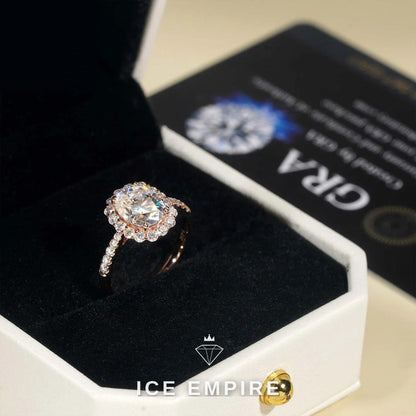 Iced Out Rose Gold Moissanite Engagement Ring