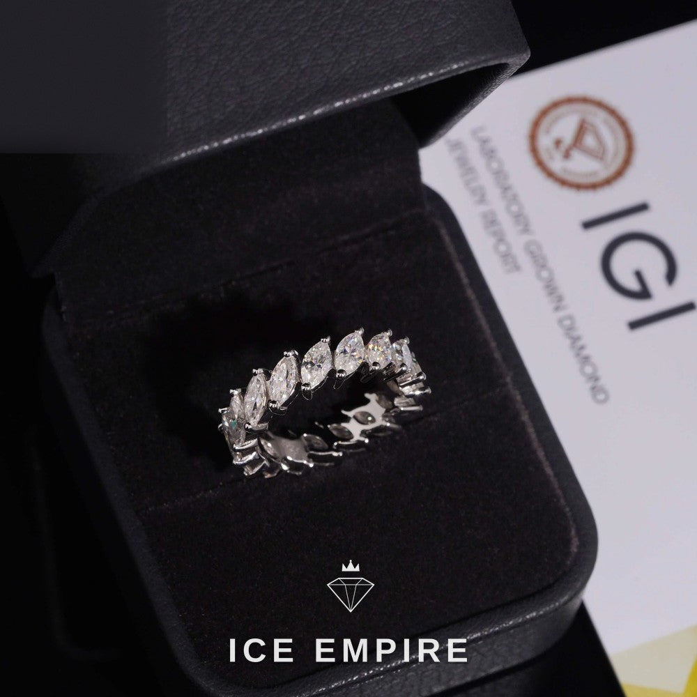 Iced Out 925 Silver Lab Grown Diamond Ring