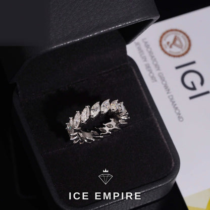 Iced Out 925 Silver Lab Grown Diamond Ring