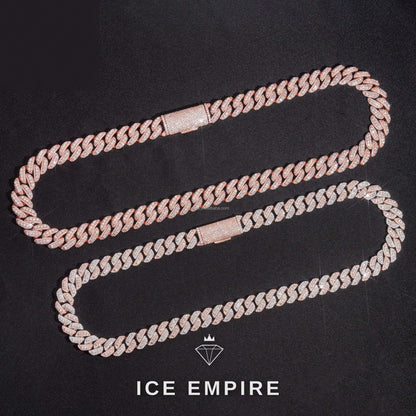 Iced Out Rose Gold Moissanite Cuban Chain