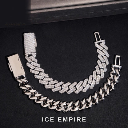 Iced Out 925 Silver Moissanite Cuban Chain
