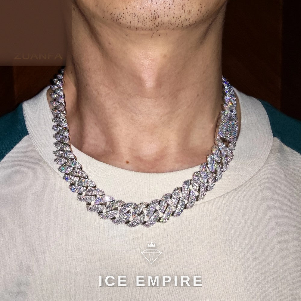 Iced Out Rose Gold Plated Moissanite Cuban Chain