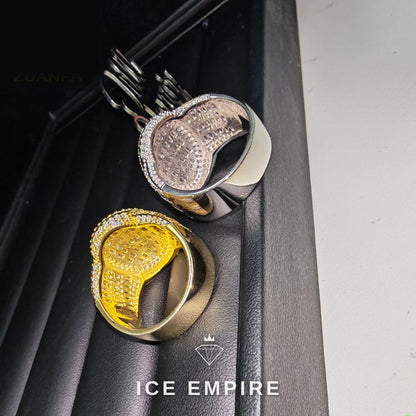 Iced Out Baguette 925 Silver Moissanite Ring