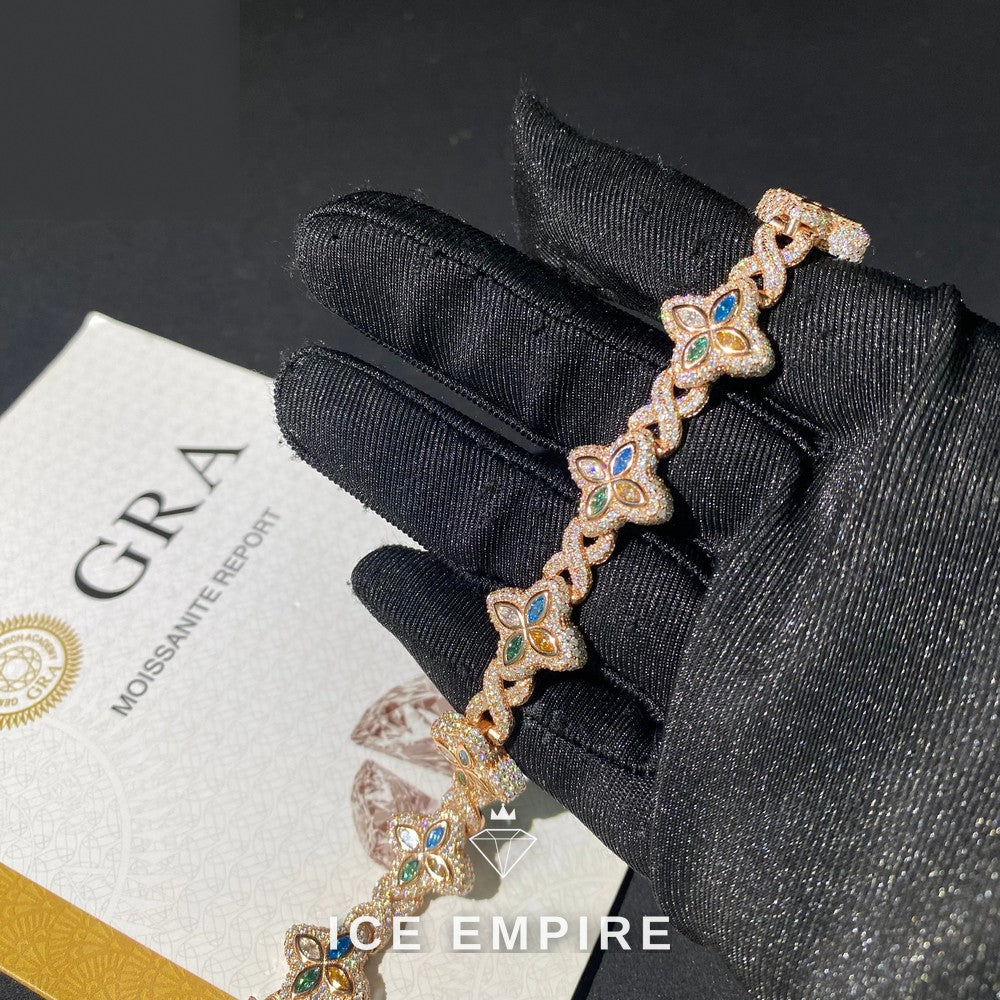Iced Out 925 Silver Moissanite Cuban Chain